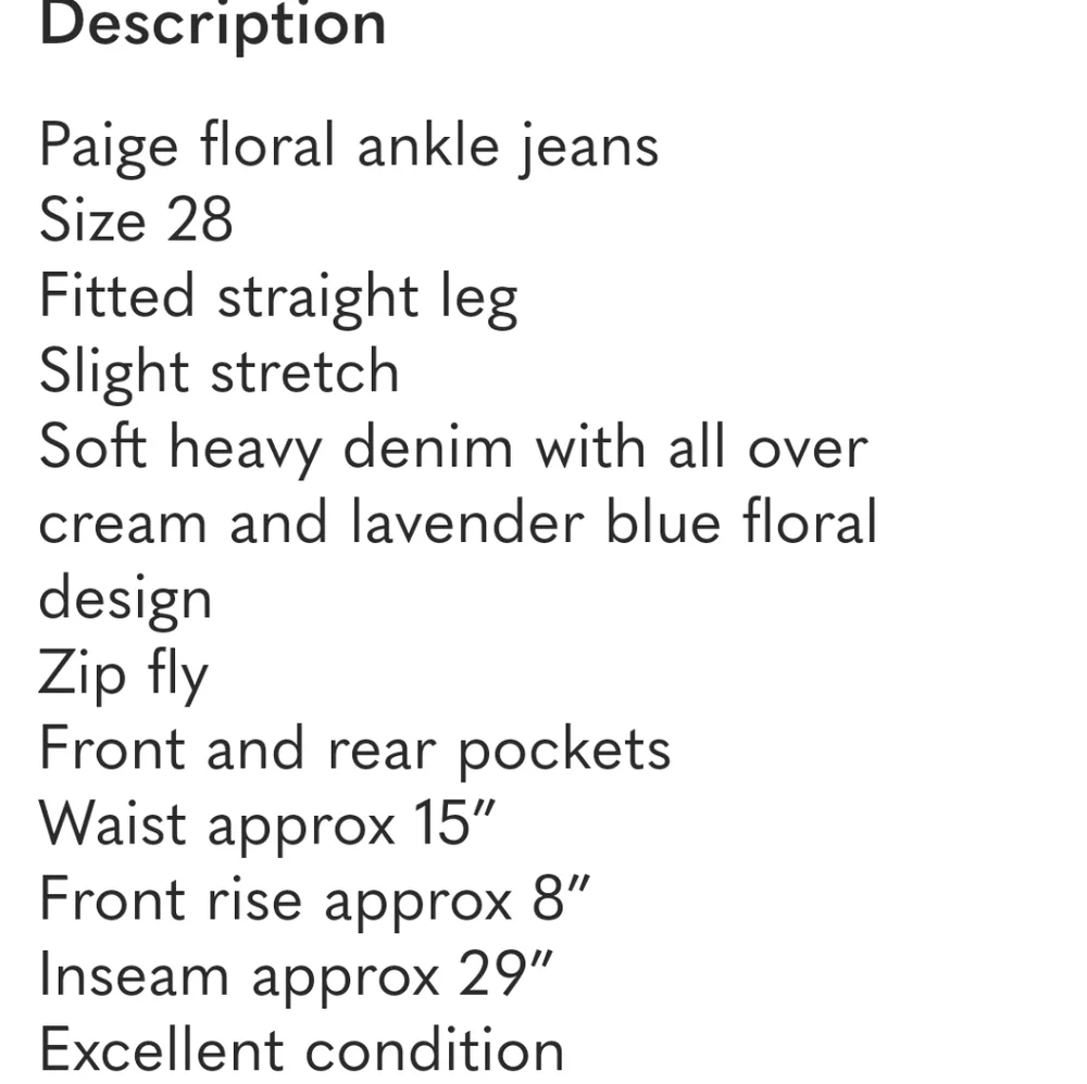 PAIGE Floral Straight Leg Jeans - Cream and Purple - Picture 4 of 4